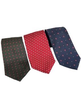 Vtg J.Crew Lauren Ralph Lauren Neckties Men’s Multicolored Polka Dot Geometric